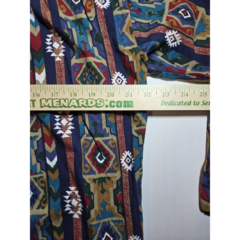 Vintage 90's Woolrich Button Up Shirt Mens XL Aztec Southwestern Tribal Pattern - Picture 4 of 11